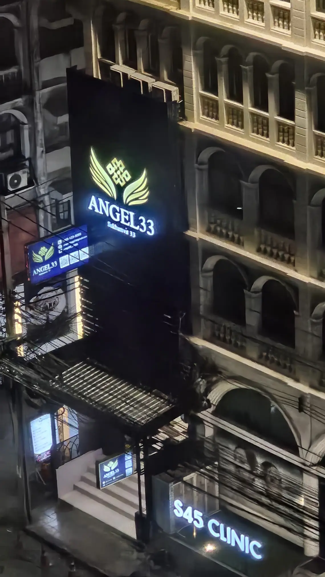 Photo: Nicholas Wong via Google Maps Angel 33: building with the lit sign